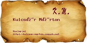 Kulcsár Márton névjegykártya